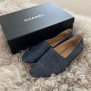 Navy Chanel espadrilles